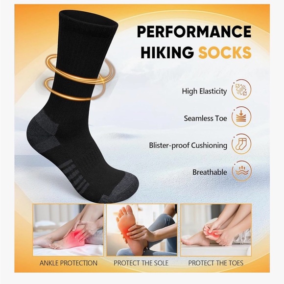 Black Crew Socks - 6 Pack brand new  sizes listed in photos - Picture 4 of 8